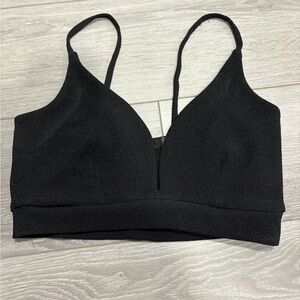 Boohoo Black Plunge V-Neck Bra with Adjustable Straps